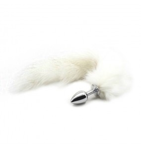 MizzZee - SM Blue Fox Metal Tail Anal Plug (White Fox)